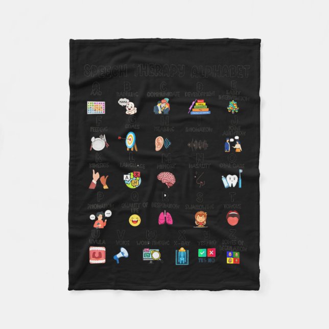 Abc Of Speech Therapy Alphabet Speech Language Pat Fleece Blanket (Front)