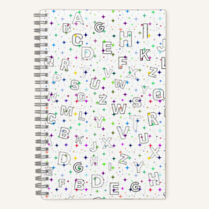 ABC on Starry Background - Practice (5.5"x8.5") Notebook