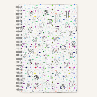 ABC on Starry Background - Practice (5.5"x8.5") Notebook