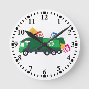 ABC Recycling Garbage Truck Round Clock