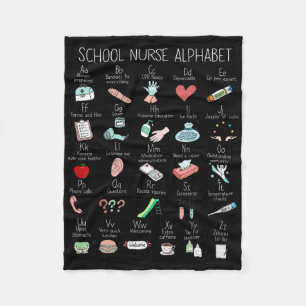 Abc School Nurse Alphabet Nurse Appreciation Nurse Fleece Blanket