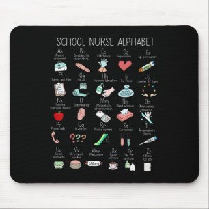 Abc School Nurse Alphabet Nurse Appreciation Nurse Mouse Pad