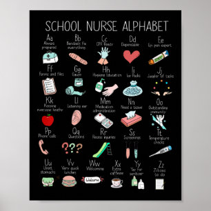 Abc School Nurse Alphabet Nurse Appreciation Nurse Poster