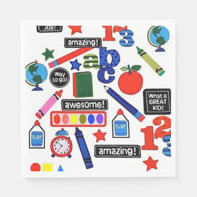 ABC School Supplies Napkins (Front)