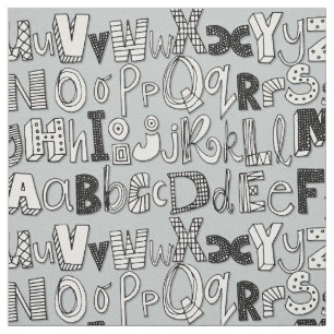 ABC silver Fabric