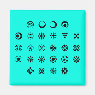 ABC to Circle Symbols Cipher Code Key on Light Magnet