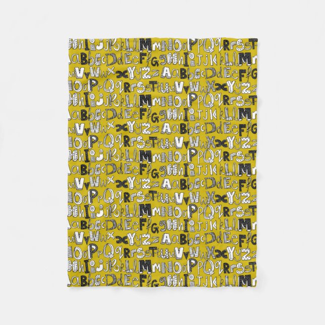 ABC yellow Fleece Blanket (Front)