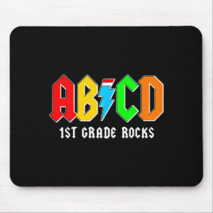 Abcd 1st grade rocks boys back to school teacher mouse pad