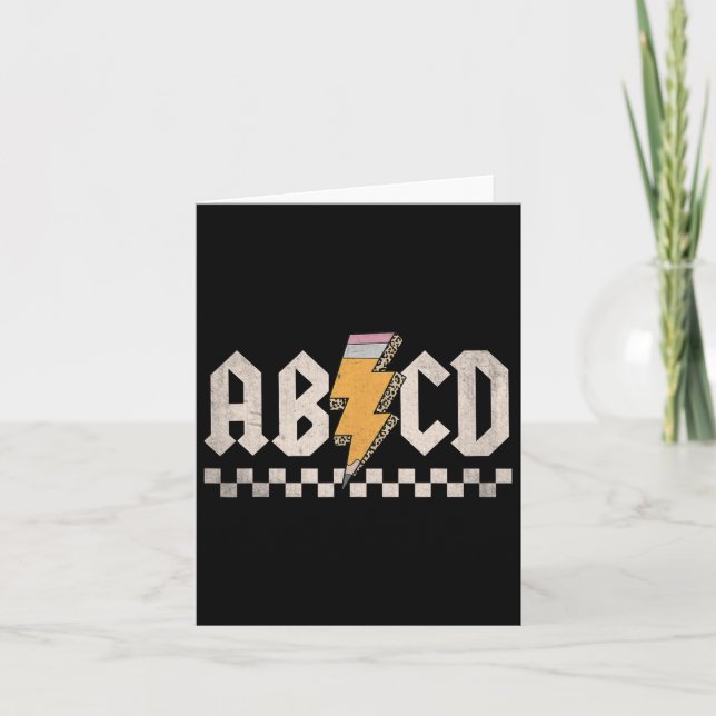 Abcd Back In Cl First Day Back To School Teacher S Card (Front)