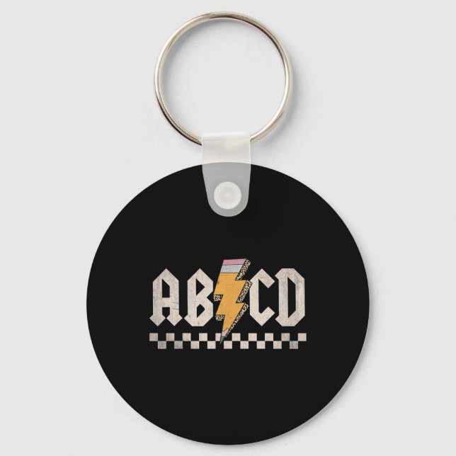 Abcd Back In Cl First Day Back To School Teacher S Key Ring (Front)