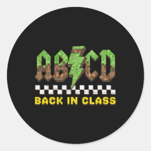 Abcd Back In Cl Rock Back To School Boys Girls Tea Classic Round Sticker