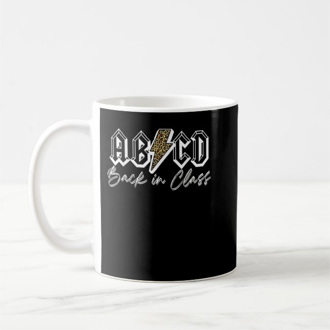 ABCD Back in Class Teacher T-Shirt Coffee Mug (Left)