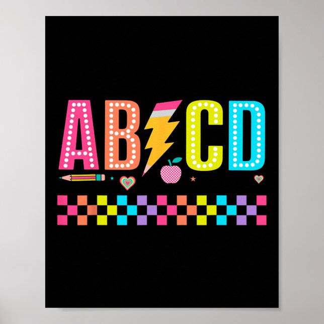 Abcd Back To School Tee  Poster (Front)