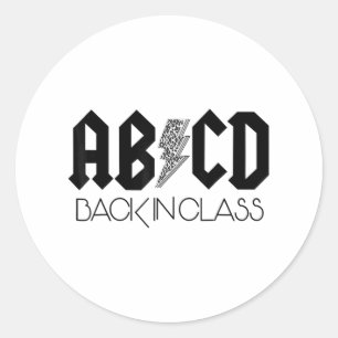 Abcd Ck In Cl Leopard Ck To School Teacher Kids Classic Round Sticker