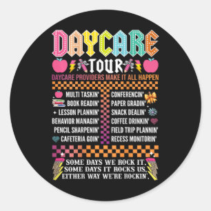 Abcd Daycare Tour Teacher Worker Back To School Ba Classic Round Sticker
