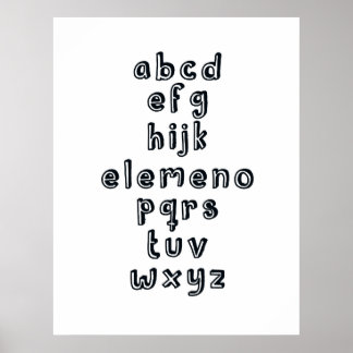 ABCD EFG HIJK ELEMENO PQRS TUV WXYZ : Alphabet Fun Poster