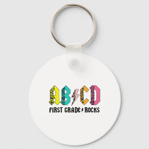 Abcd First Grade Rocks Ck To School 1st Grade Teac Key Ring