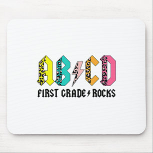 Abcd First Grade Rocks Ck To School 1st Grade Teac Mouse Pad