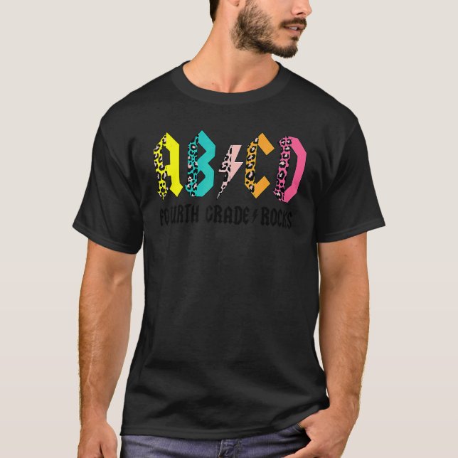 ABCD Fourth Grade Rocks Back To School 4th Grade T T-Shirt (Front)