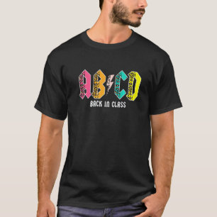Abcd Haft Leopard Back In Class Teacher Back To Sc T-Shirt
