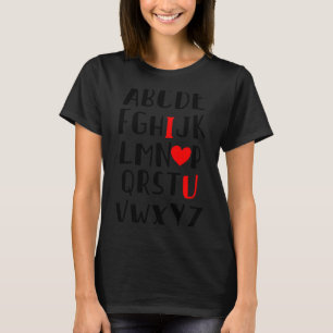 Abcd I Love You Alphabet Men Women Cute Funny Vale T-Shirt