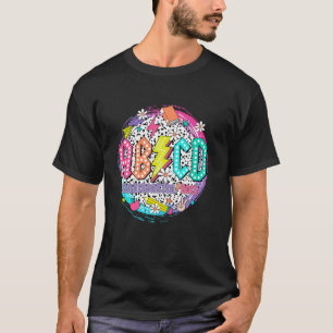 ABCD Kindergarten Rock Teacher Student Happy Back T-Shirt