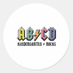 Abcd Kindergarten Rocks Ck To School Kindergarten Classic Round Sticker
