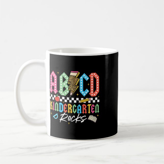 Abcd Kindergarten Rocks Pencil Lightning Teachers  Coffee Mug (Left)