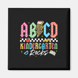 Abcd Kindergarten Rocks Pencil Lightning Teachers Magnet