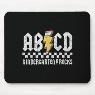 Abcd Kindergarten Rocks Pencil Lightning Teachers Mouse Pad