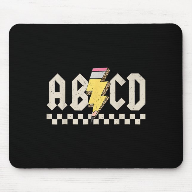 Abcd Pencil Lightning Bolt Teacher Back To School  Mouse Pad (Front)
