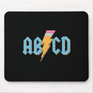 Abcd Pencil Lightning Rock'n Roll Teacher Back To Mouse Pad