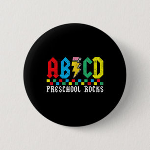 Abcd Preschool Rocks First Day Pre-k Teacher Ck To 6 Cm Round Badge