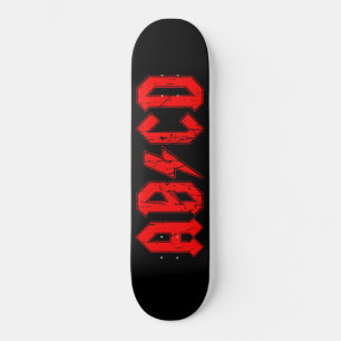ABCD rock music funny symbol fake acdc joke school Skateboard