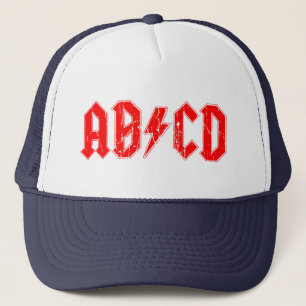 ABCD rock music funny symbol fake acdc joke school Trucker Hat