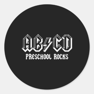 Abcd Rocks Back To School Preschool Rocks Fun Teac Classic Round Sticker