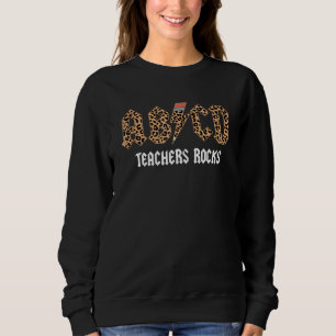 ABCD Rocks Teachers Back To School Leopard Student Sweatshirt