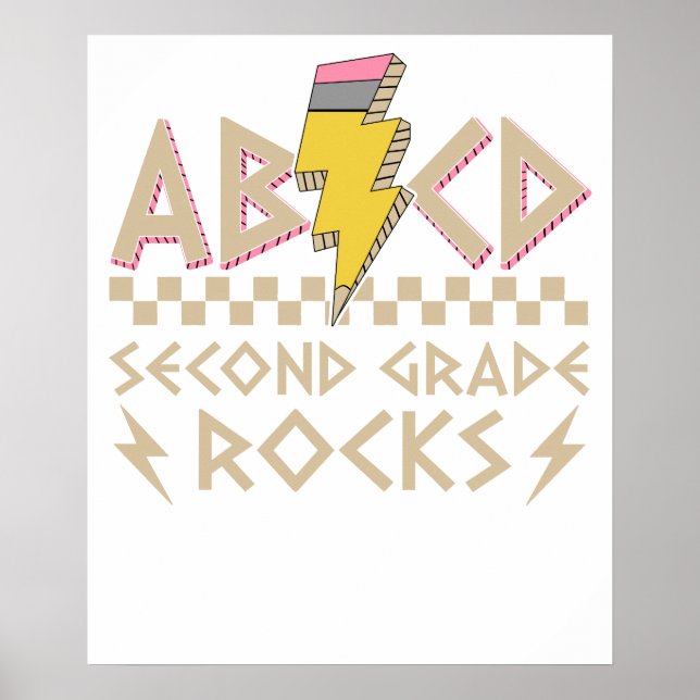 abcd second grade rocks poster (Front)