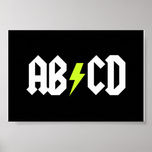 ABCD Yellow Bolt Poster