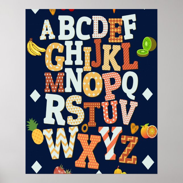 ABCs alphabet homeschool classroom chart poster (Front)