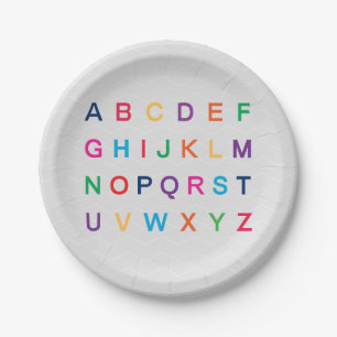 ABC's Alphabet learning colourful ABC letters Paper Plate