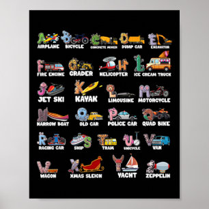 Abcs Alphabet Learning Transportation Animal Ck To Poster