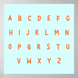 ABC's alphabet letters A-Z Poster Prints
