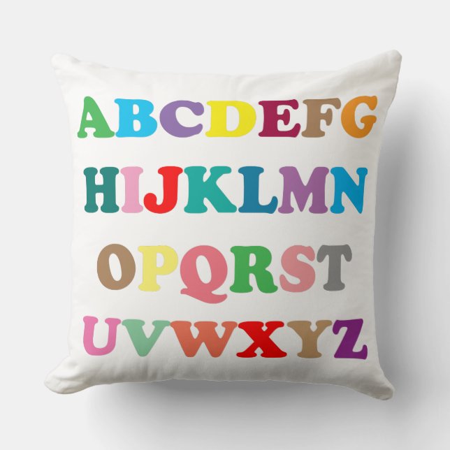ABC's colourful lettering Cushion (Front)