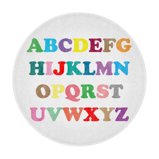ABC's colourful lettering Cutting Board (Front)
