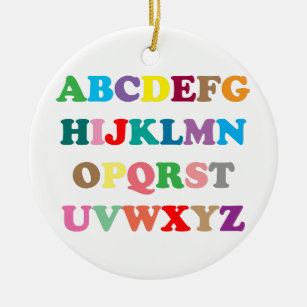 ABC's colourful letters Ceramic Ornament