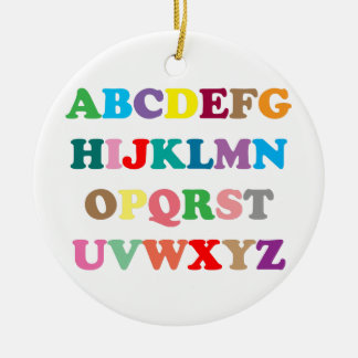 ABC's colourful letters Ceramic Ornament