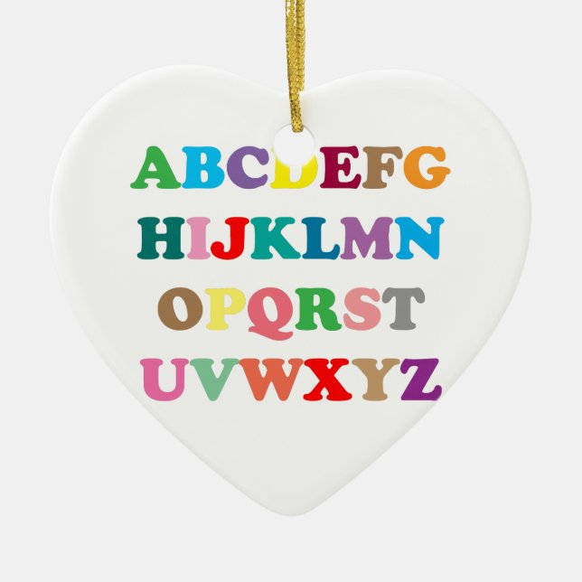 ABC's colourful letters Ceramic Ornament (Front)