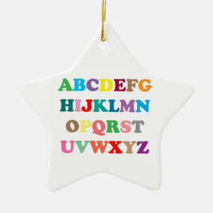 ABC's colourful letters Ceramic Tree Decoration