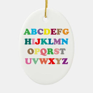 ABC's colourful letters Ceramic Tree Decoration